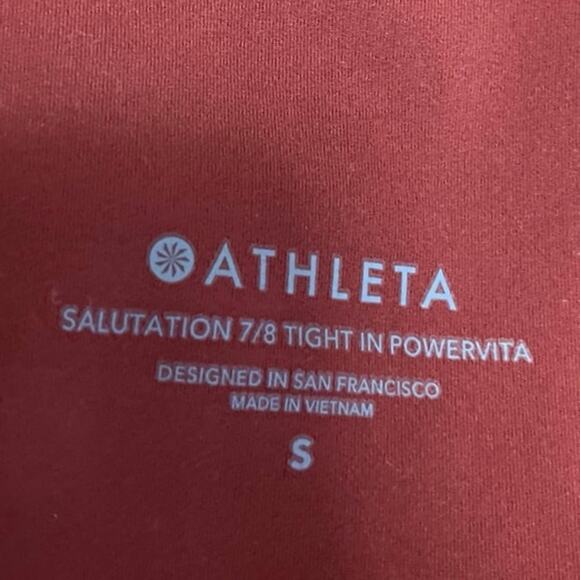 Athleta Brown Salutation Stash Pocket II Twist 7/8 Activewear Tight Leggings S - Picture 5 of 6
